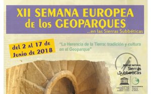 Cartel XII Semana Europea de los Geoparques en las Sierras Subbéticas